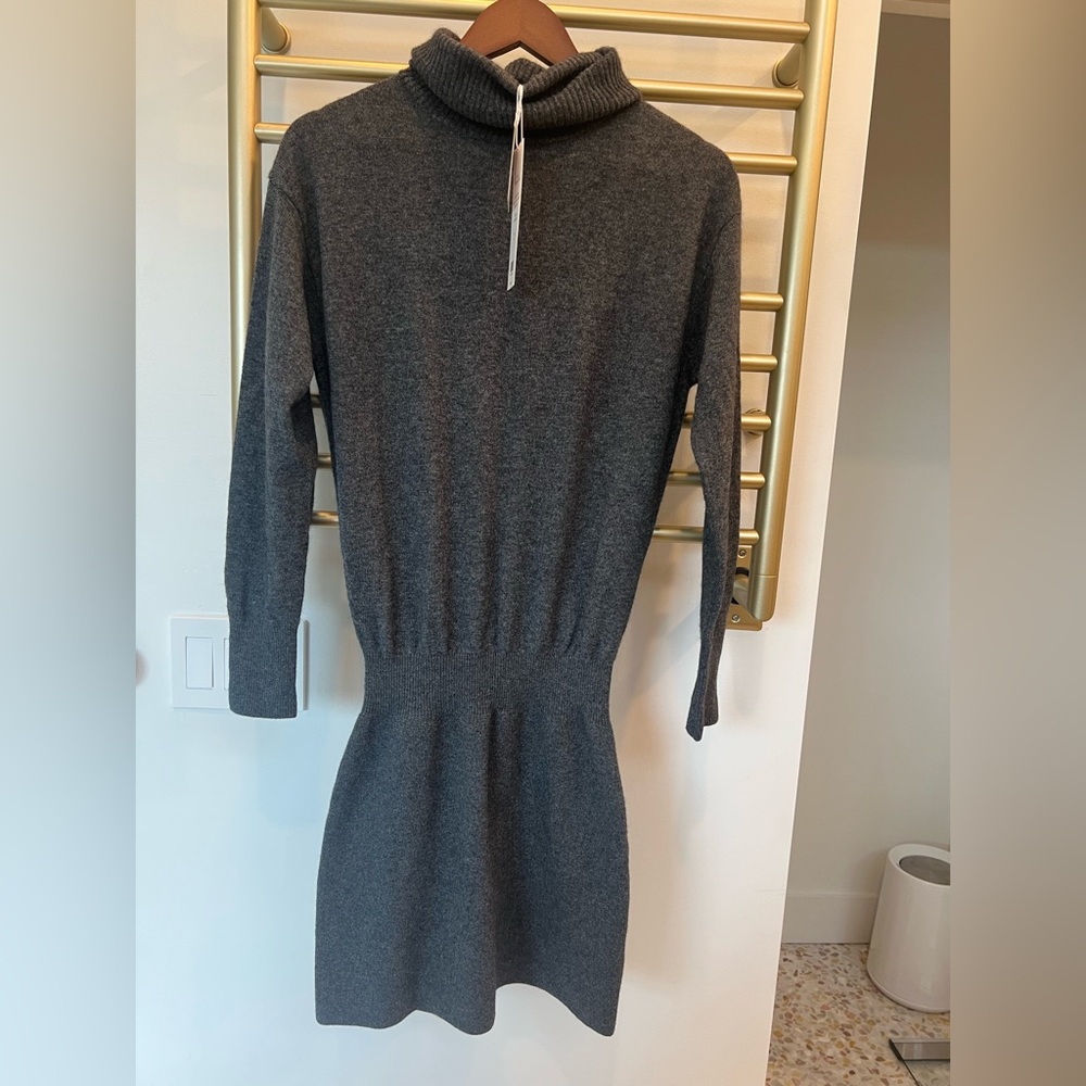 Veronica Beard Gray Long-Sleeve Knit Mini Dress, Size XS